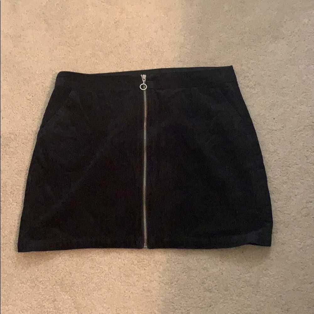 dorothy perkins black corduroy skirt
